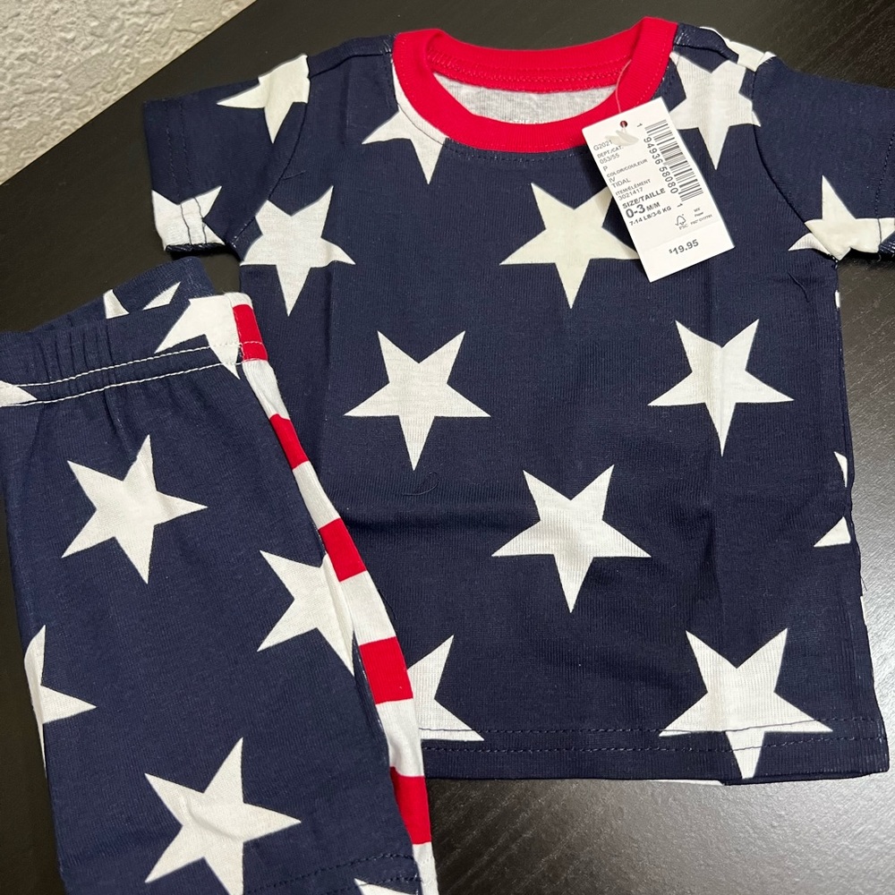 2 Piece 4th Of July Short Matching Set
